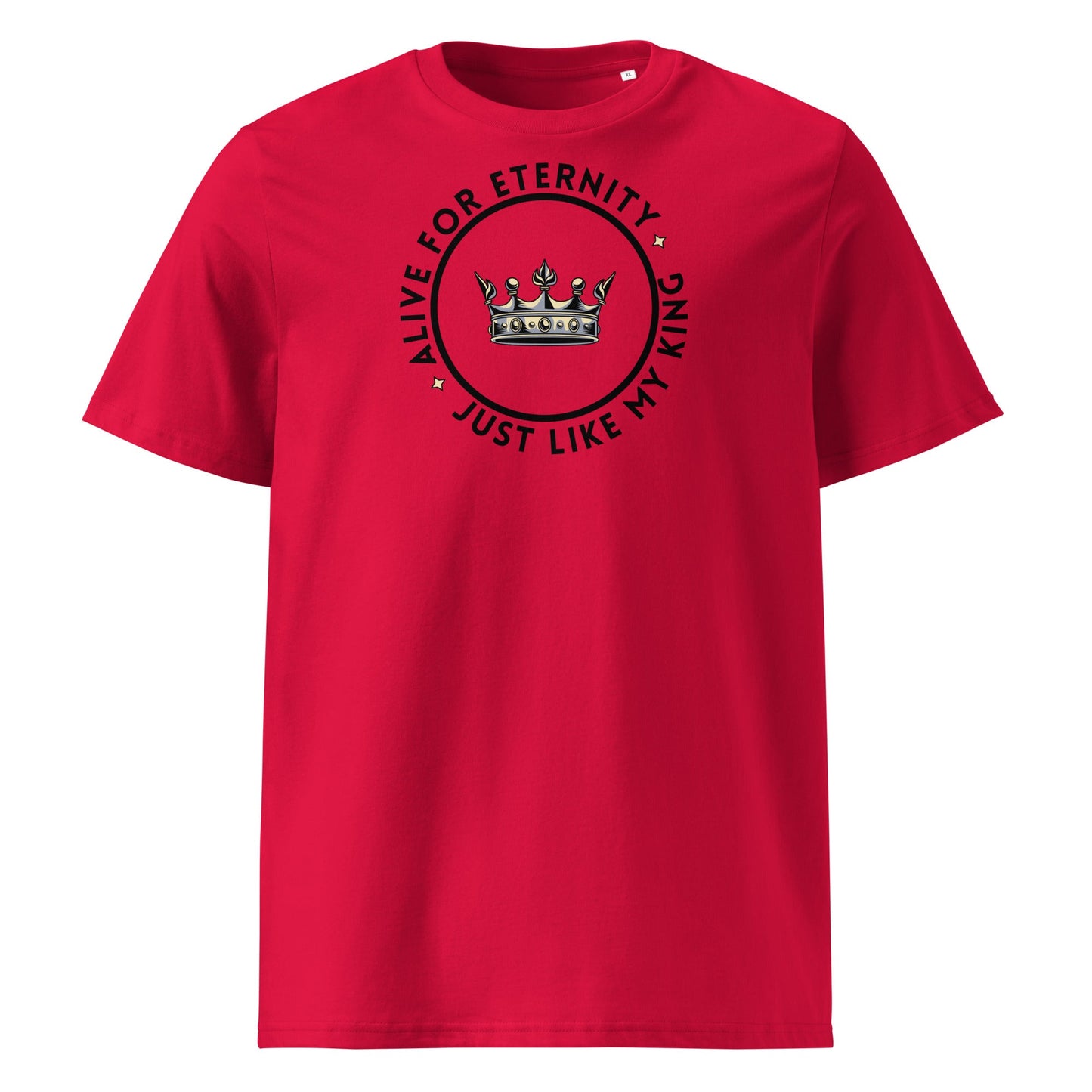 Alive for Eternity 100% Organic Cotton T-Shirt-Red-Perfect Love Designs