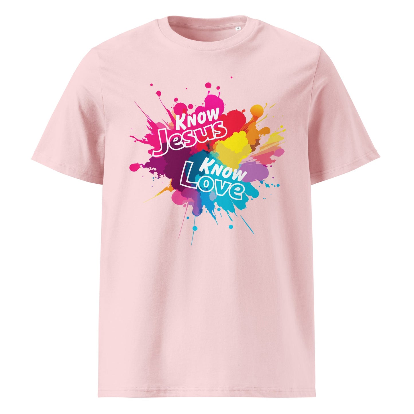 Know Jesus 100% Organic Cotton T-Shirt-Cotton Pink-S-Perfect Love Designs