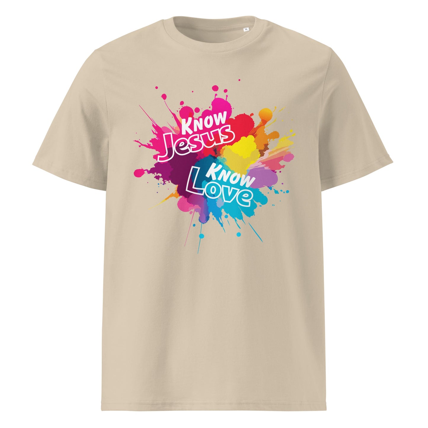 Know Jesus 100% Organic Cotton T-Shirt-Desert Dust-S-Perfect Love Designs