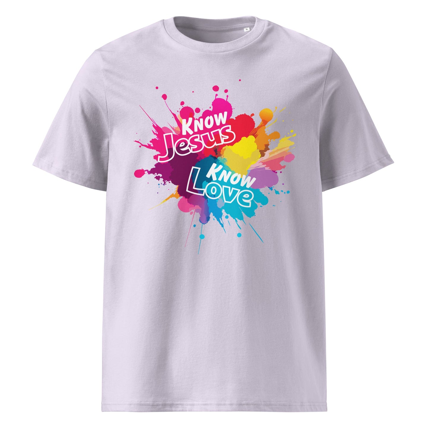 Know Jesus 100% Organic Cotton T-Shirt-Lavender-S-Perfect Love Designs