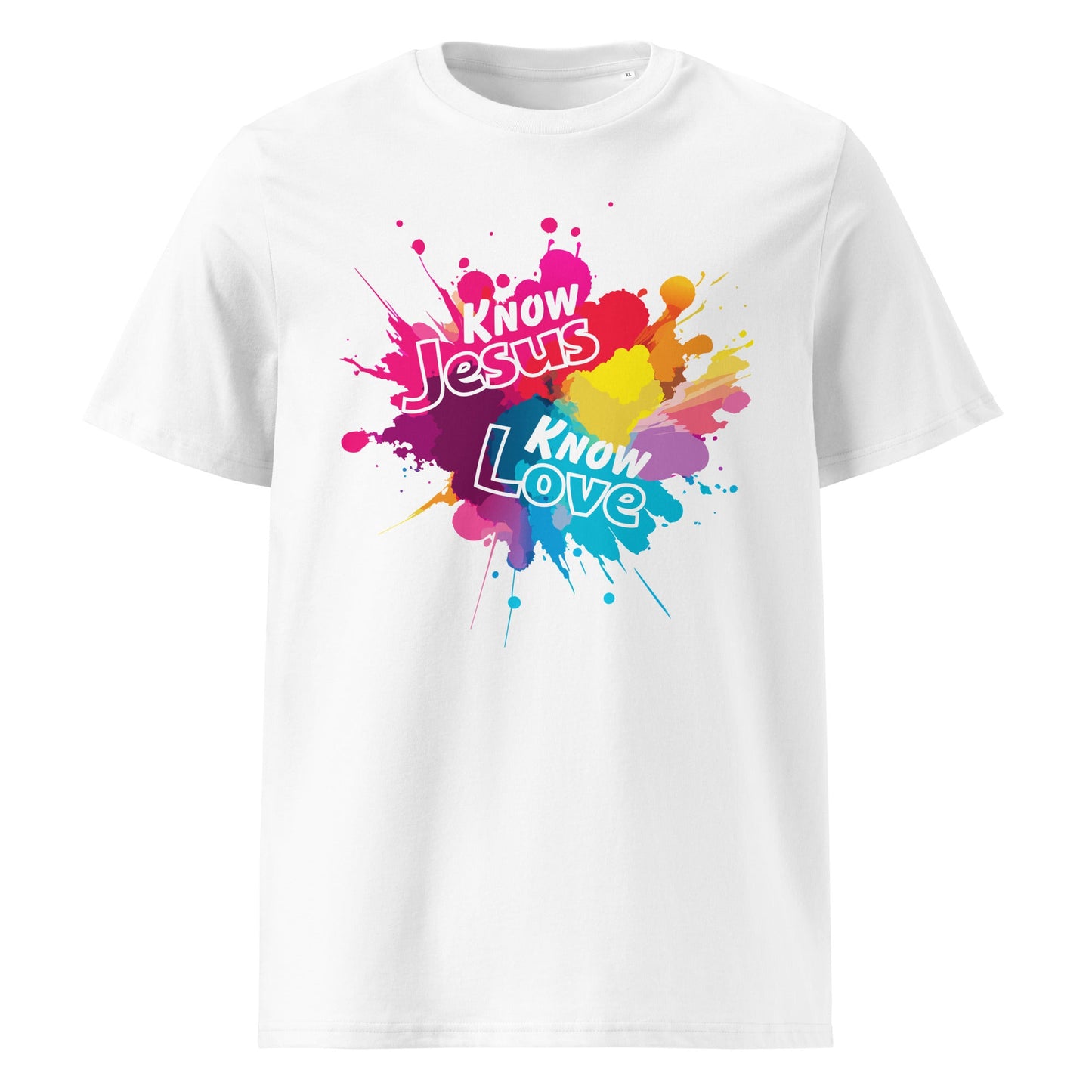 Know Jesus 100% Organic Cotton T-Shirt-White-S-Perfect Love Designs