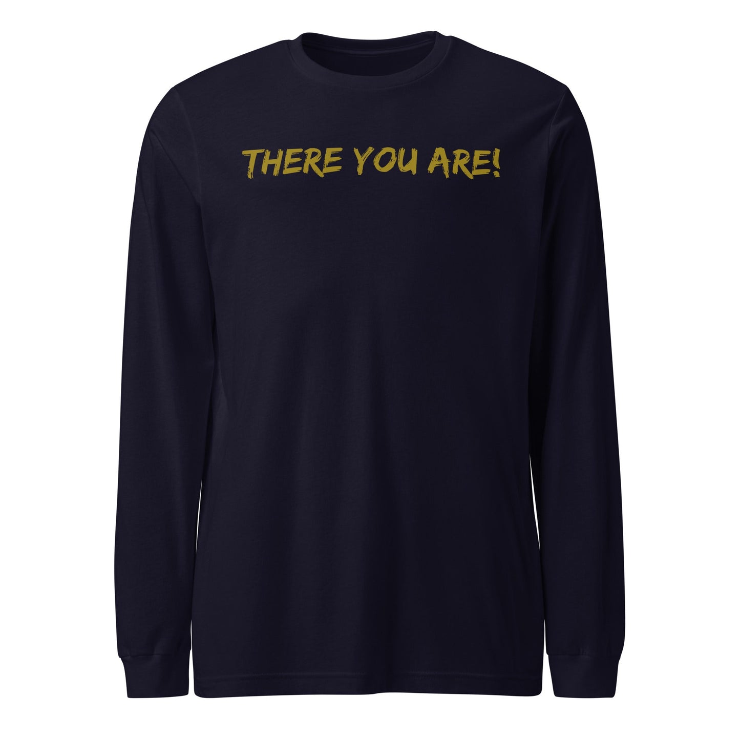 Lost Sheep Long Sleeve Shirt-Navy-front with There You Are! text-Perfect Love Designs