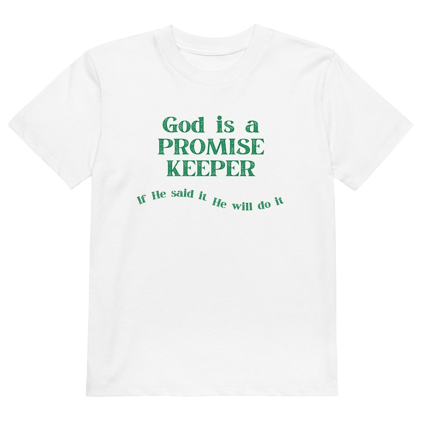 Promise Keeper 100% Organic Cotton Youth T-Shirt-White-3-4-Perfect Love Designs