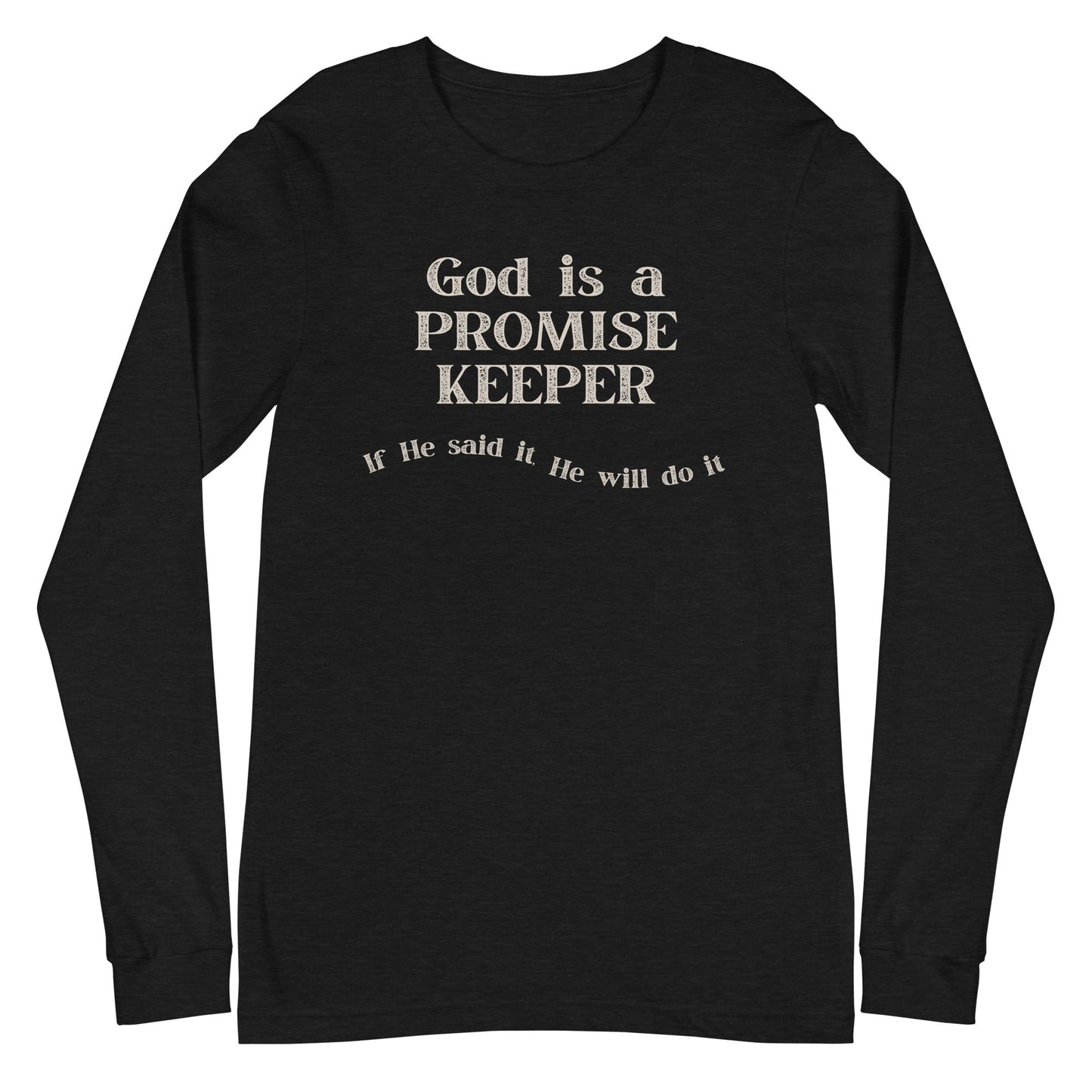 Promise Keeper Long Sleeve-Black Heather-XS-Perfect Love Designs