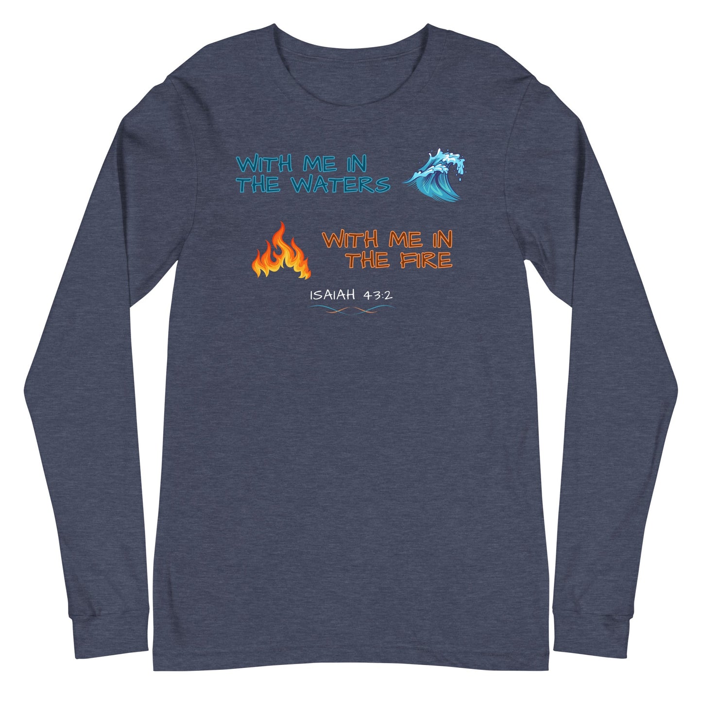 With Me Everywhere Long Sleeve-Heather Navy-XS-Perfect Love Designs