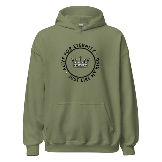 Alive for Eternity Hoodie-Military Green-Perfect Love Designs