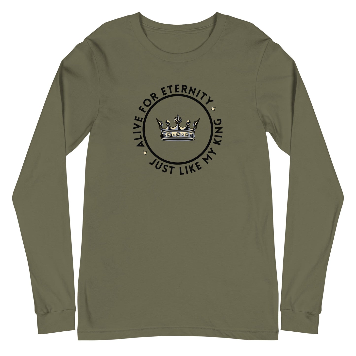 Alive for Eternity Long Sleeve-Military Green-Perfect Love Designs