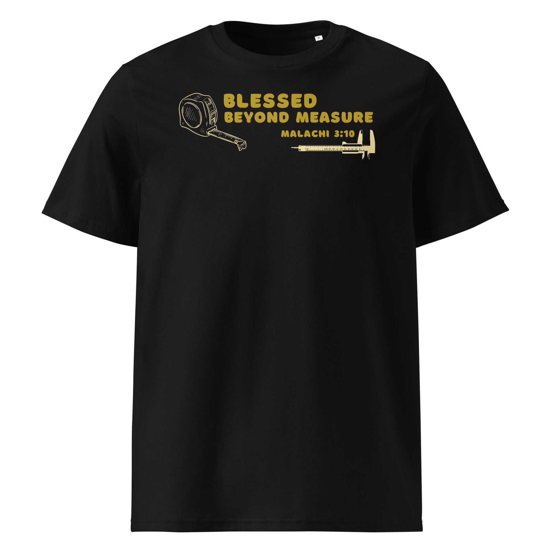 Blessed Beyond Measure "Builder" 100% Organic Cotton T-Shirt-Black-S-Perfect Love Designs