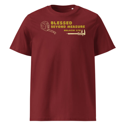 Blessed Beyond Measure "Builder" 100% Organic Cotton T-Shirt-Burgundy-S-Perfect Love Designs