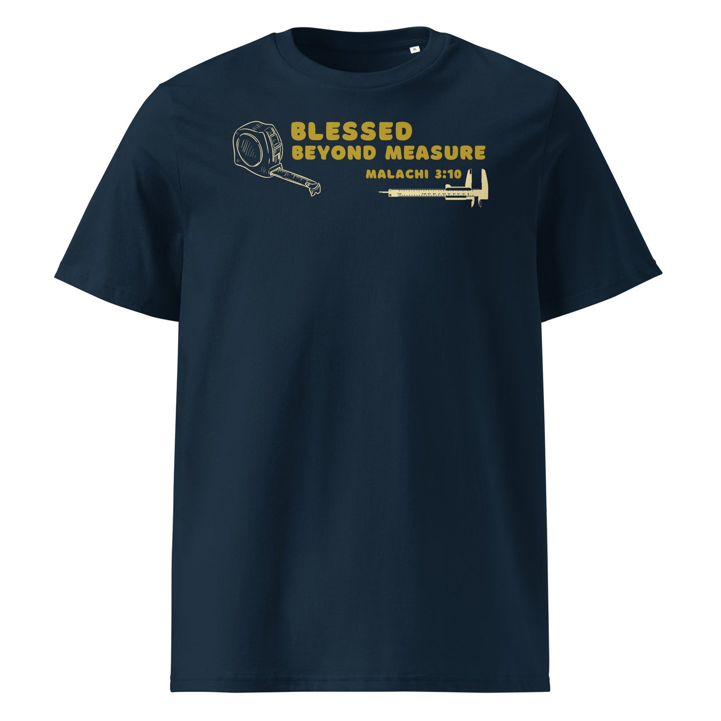 Blessed Beyond Measure "Builder" 100% Organic Cotton T-Shirt-French Navy-S-Perfect Love Designs