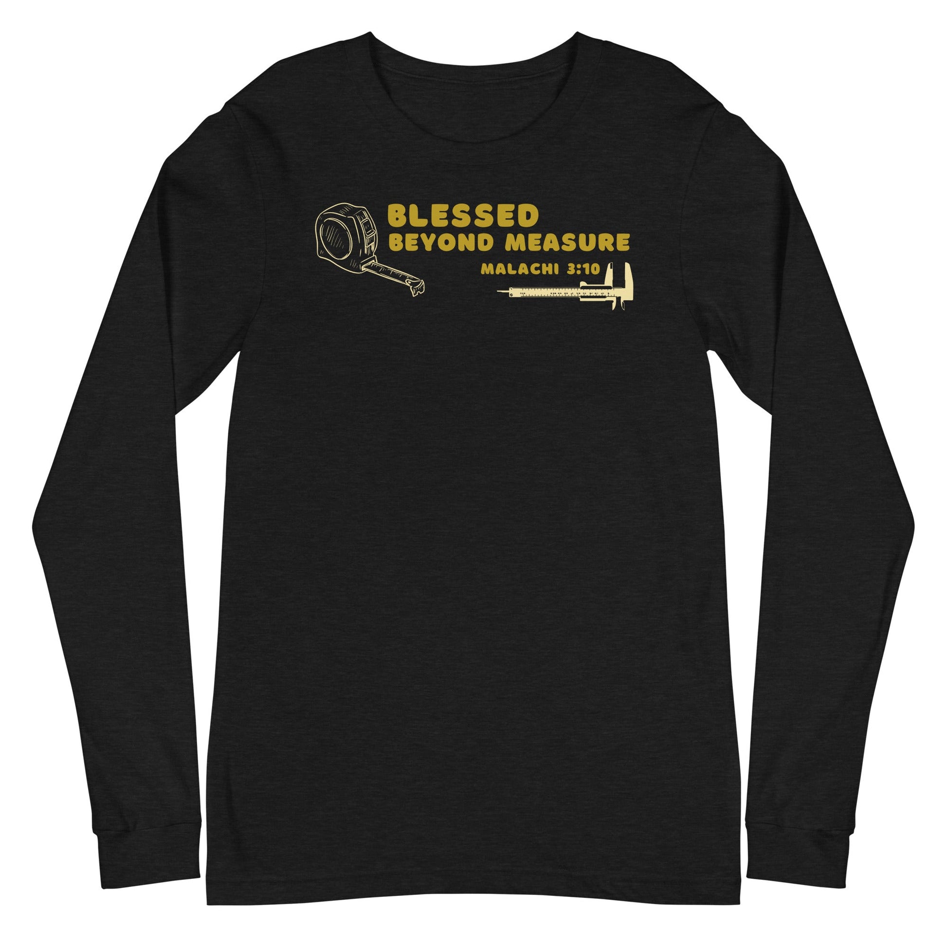 Blessed Beyond Measure "Builder" Long Sleeve-Black Heather-XS-Perfect Love Designs