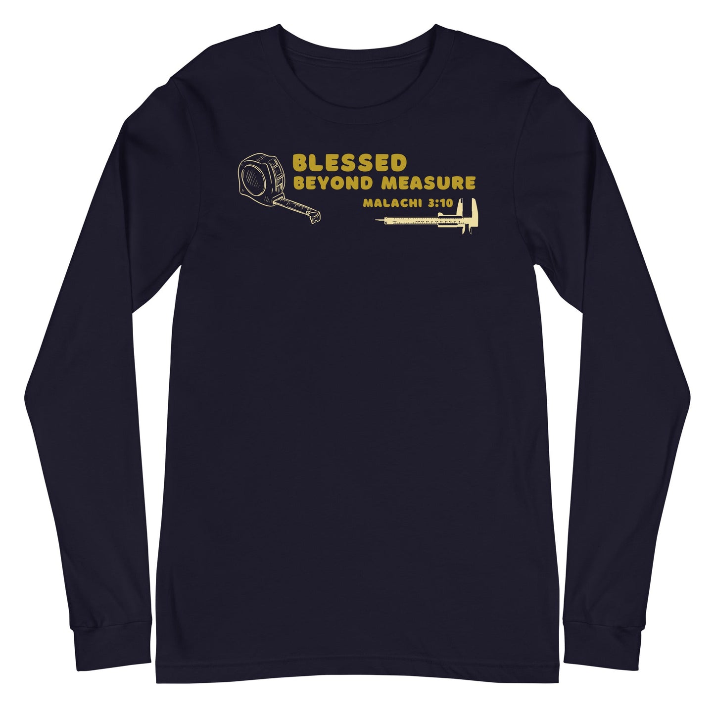 Blessed Beyond Measure "Builder" Long Sleeve-Navy-XS-Perfect Love Designs