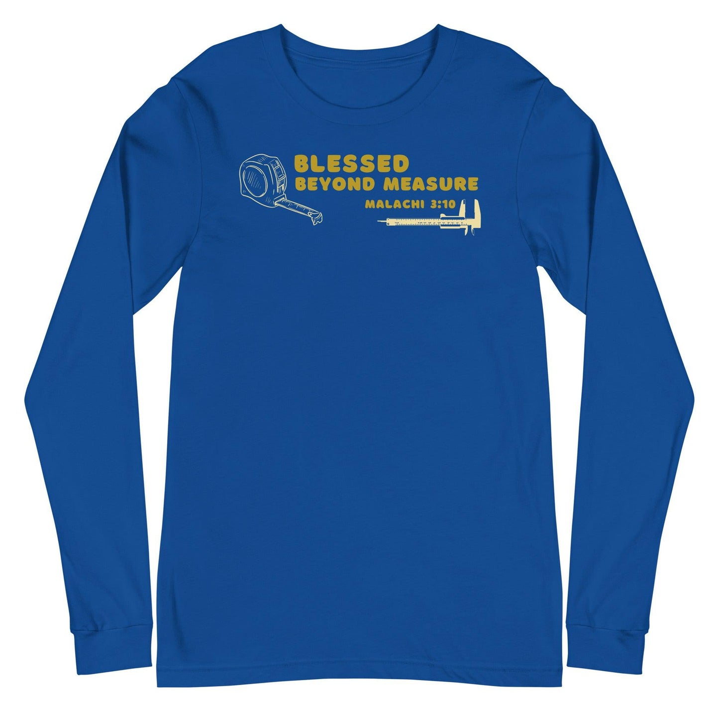 Blessed Beyond Measure "Builder" Long Sleeve-True Royal-XS-Perfect Love Designs