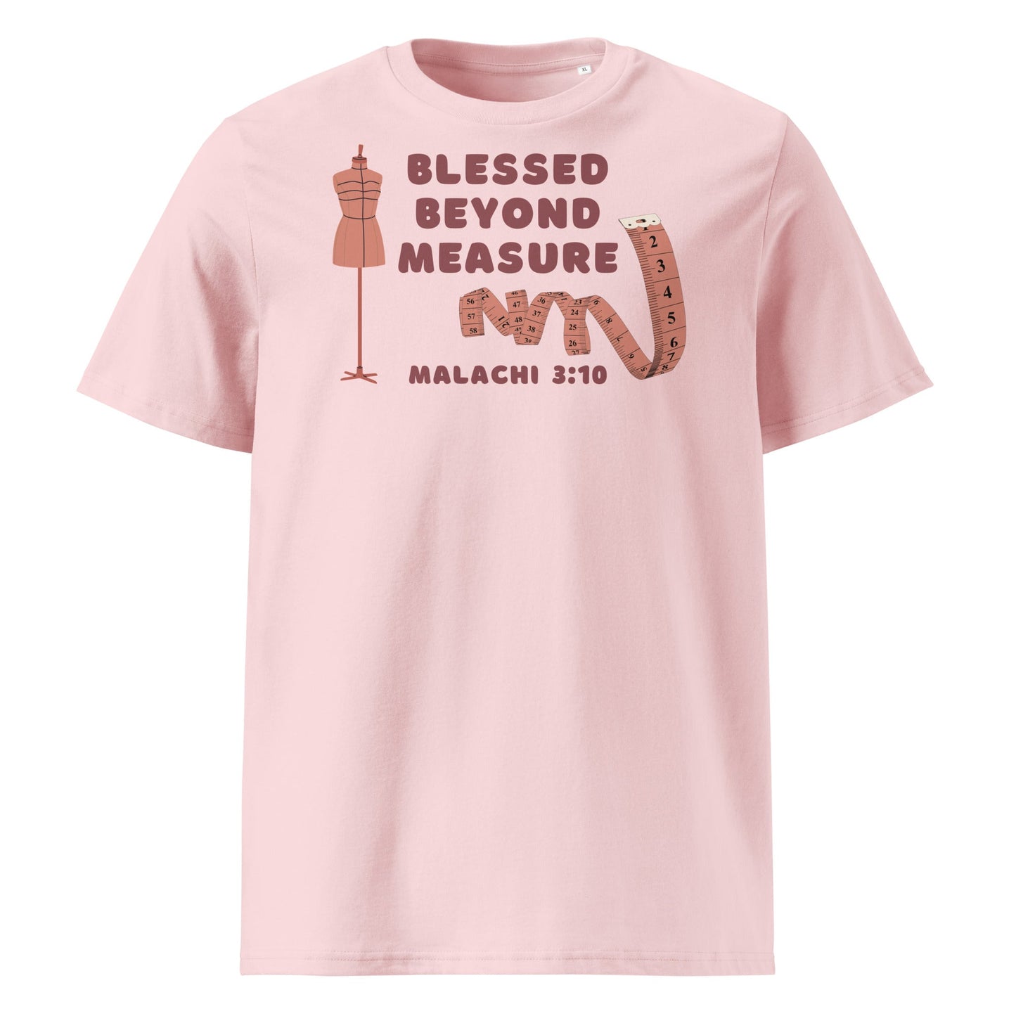 Blessed Beyond Measure "Seamstress" 100% Organic Cotton T-Shirt-Cotton Pink-S-Perfect Love Designs