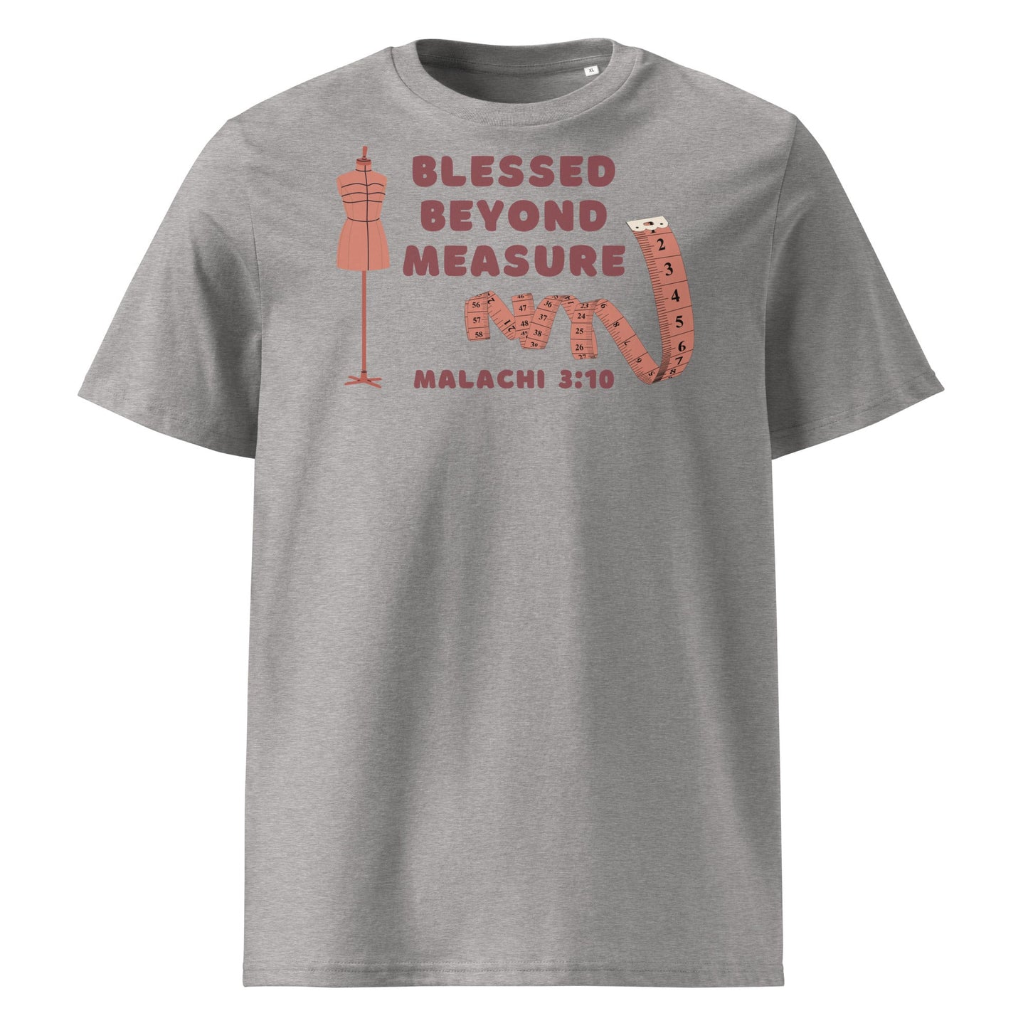 Blessed Beyond Measure "Seamstress" 100% Organic Cotton T-Shirt-Heather Grey-S-Perfect Love Designs