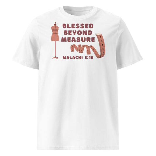 Blessed Beyond Measure "Seamstress" 100% Organic Cotton T-Shirt-White-S-Perfect Love Designs