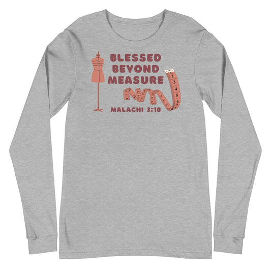 Blessed Beyond Measure "Seamstress" Long Sleeve-Athletic Heather-XS-Perfect Love Designs