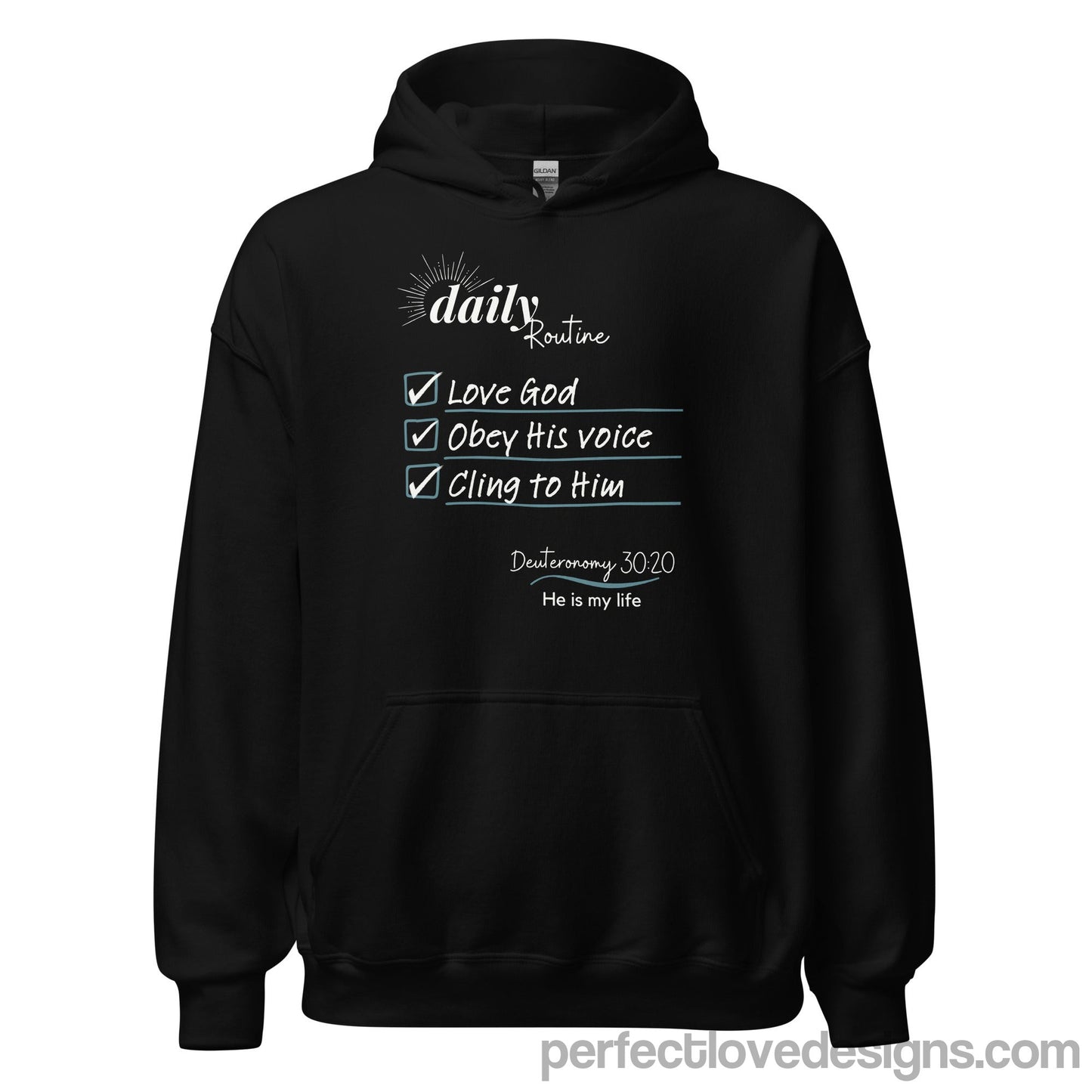 Daily Routine Hoodie-Black-Perfect Love Designs