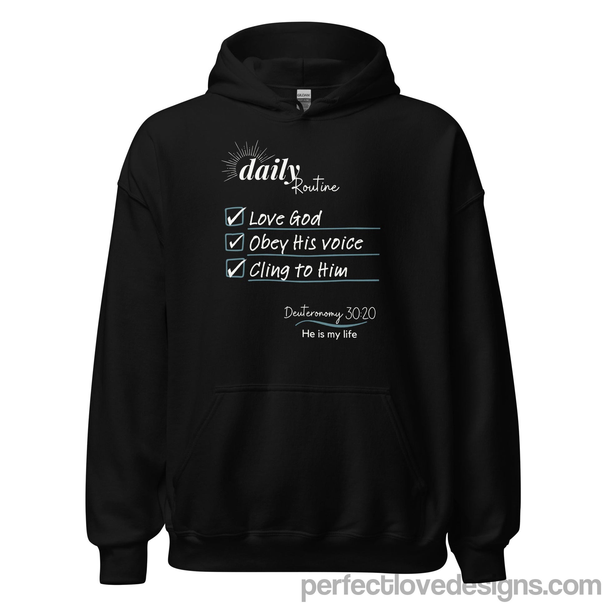 Daily Routine Hoodie-Black-Perfect Love Designs
