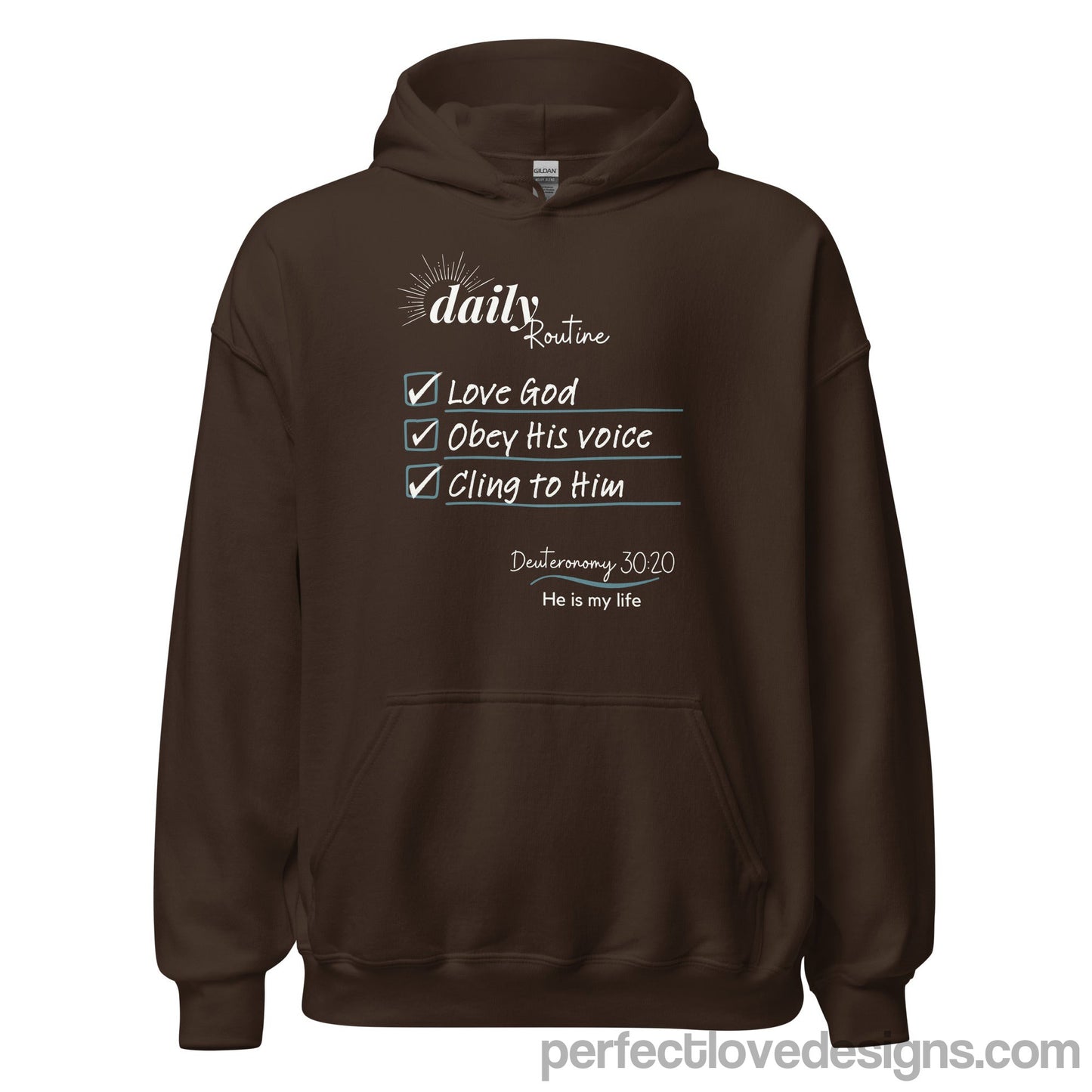 Daily Routine Hoodie-Dark Chocolate-Perfect Love Designs