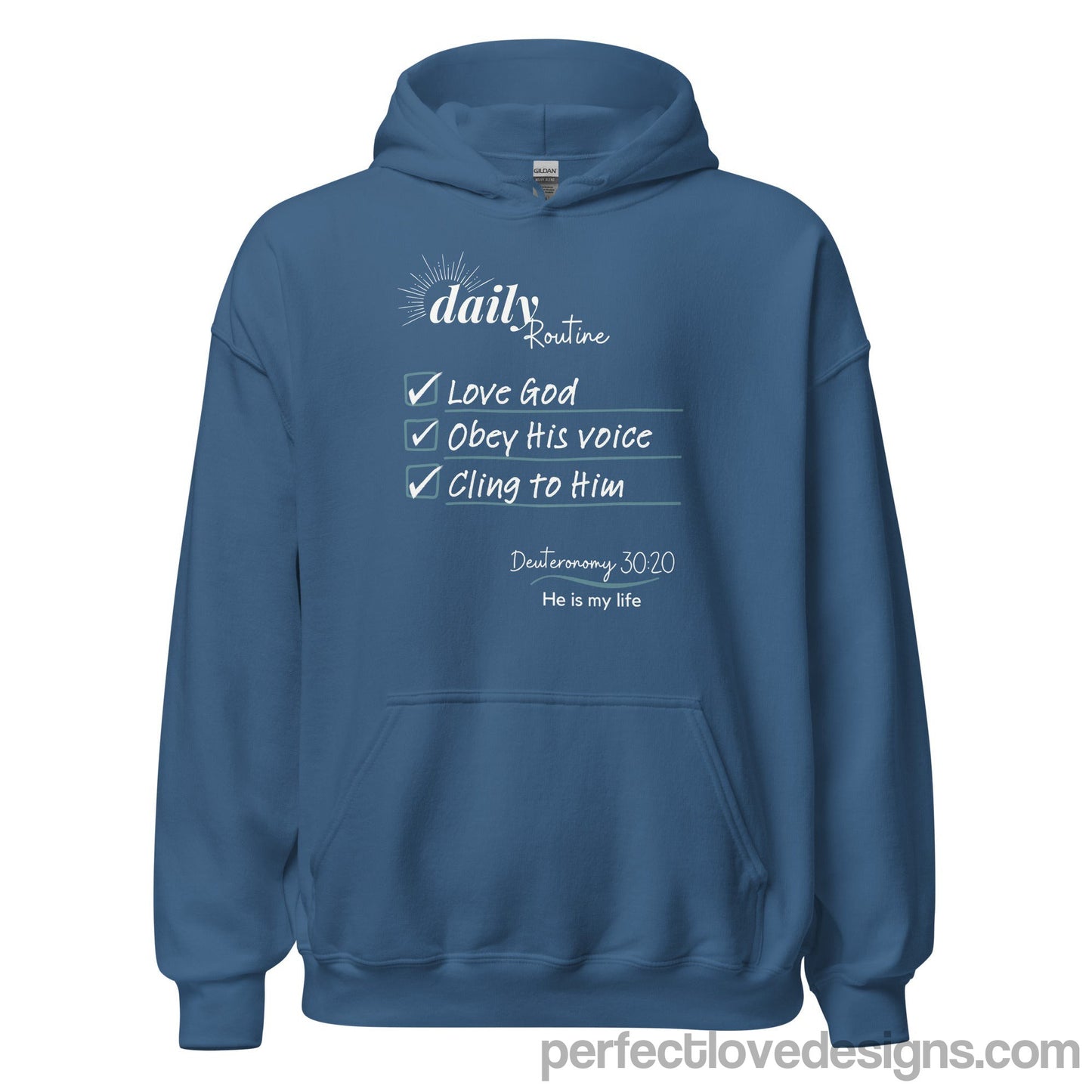 Daily Routine Hoodie-Indigo Blue-Perfect Love Designs