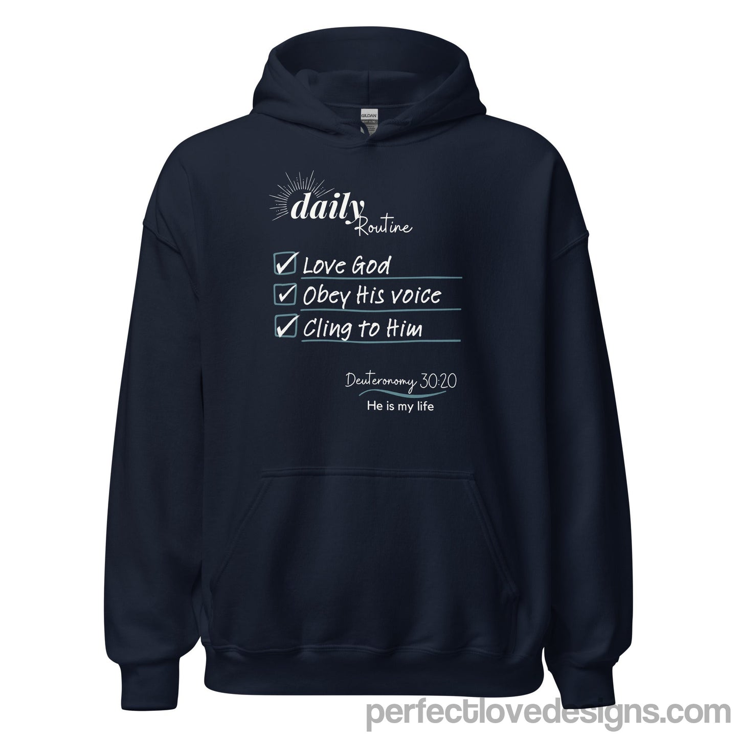 Daily Routine Hoodie-Navy-Perfect Love Designs