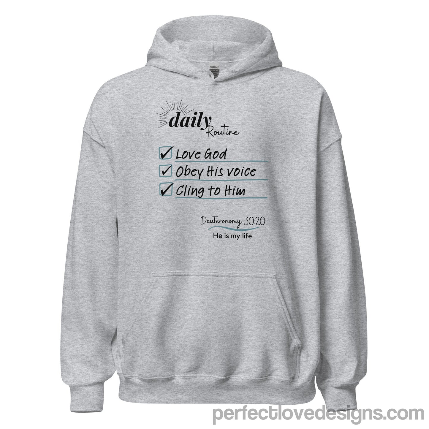 Daily Routine Hoodie-Sport Grey-Perfect Love Designs
