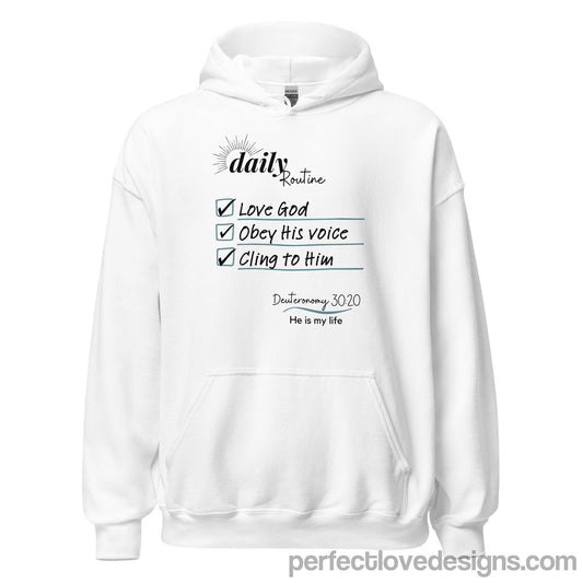 Daily Routine Hoodie-White-Perfect Love Designs