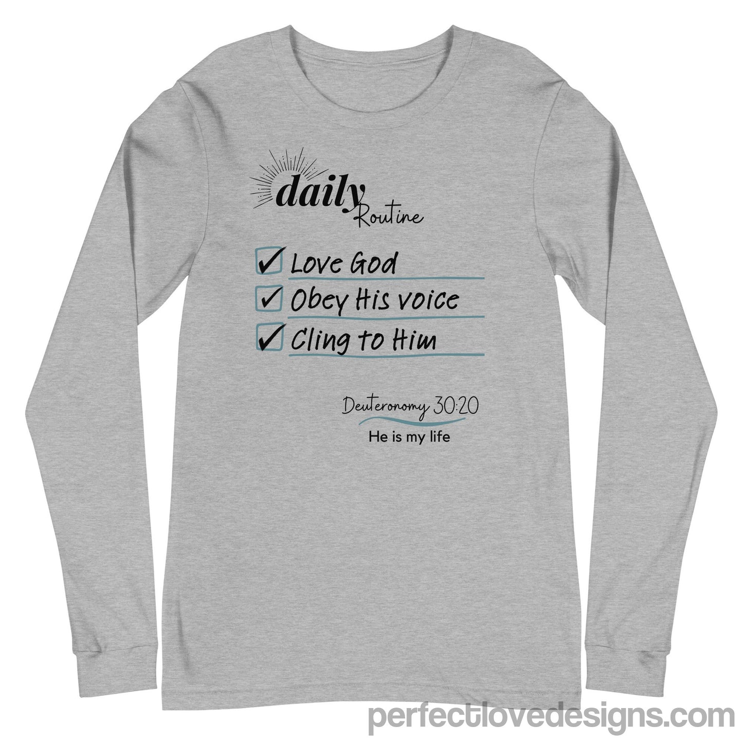 Daily Routine Long Sleeve-Athletic Heather-Perfect Love Designs