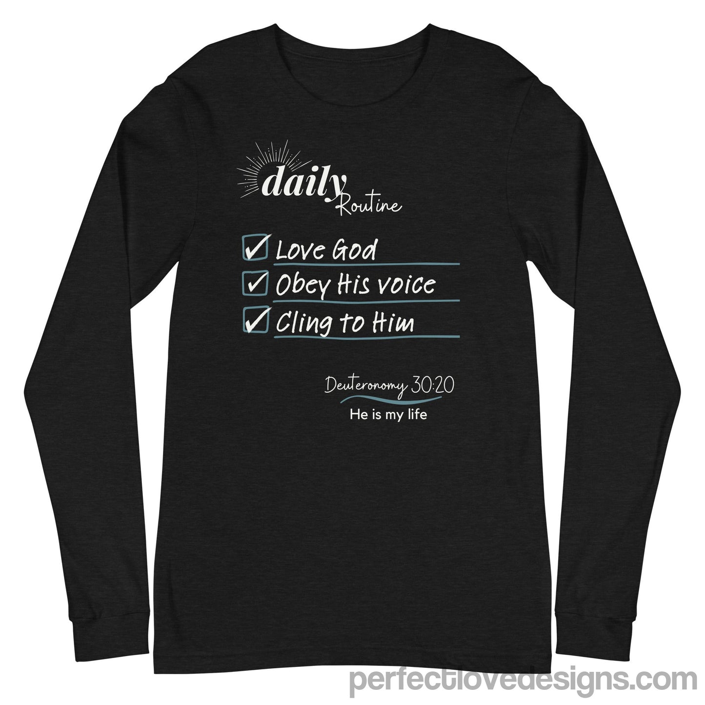 Daily Routine Long Sleeve-Black Heather-Perfect Love Designs