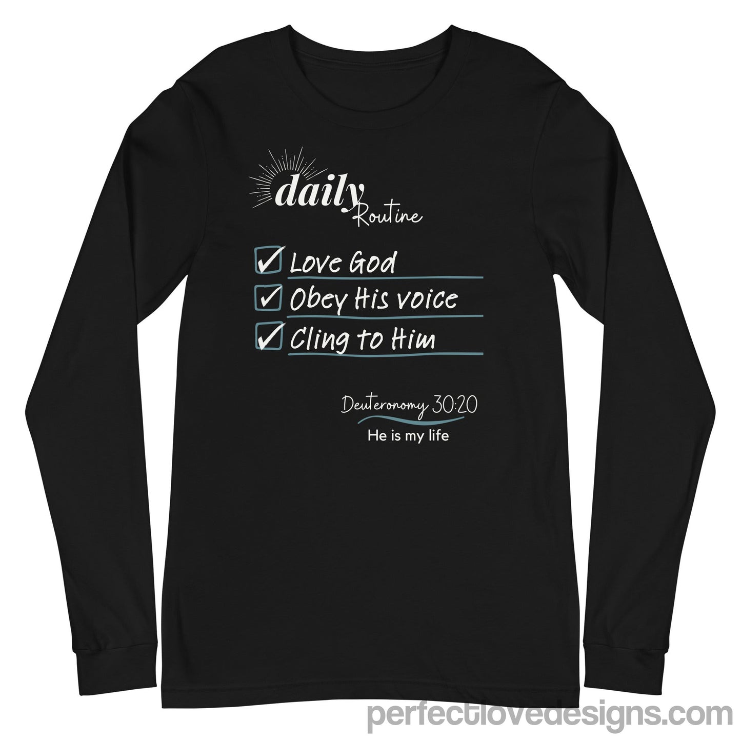 Daily Routine Long Sleeve-Black-Perfect Love Designs