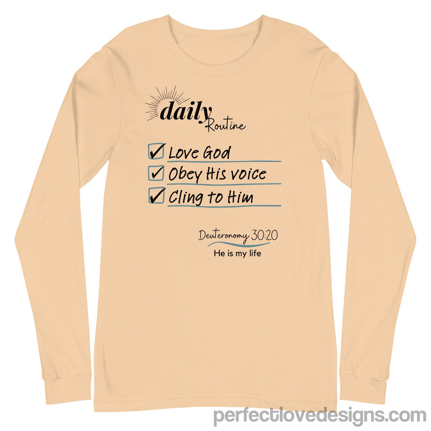 Daily Routine Long Sleeve-Sand Dune-Perfect Love Designs