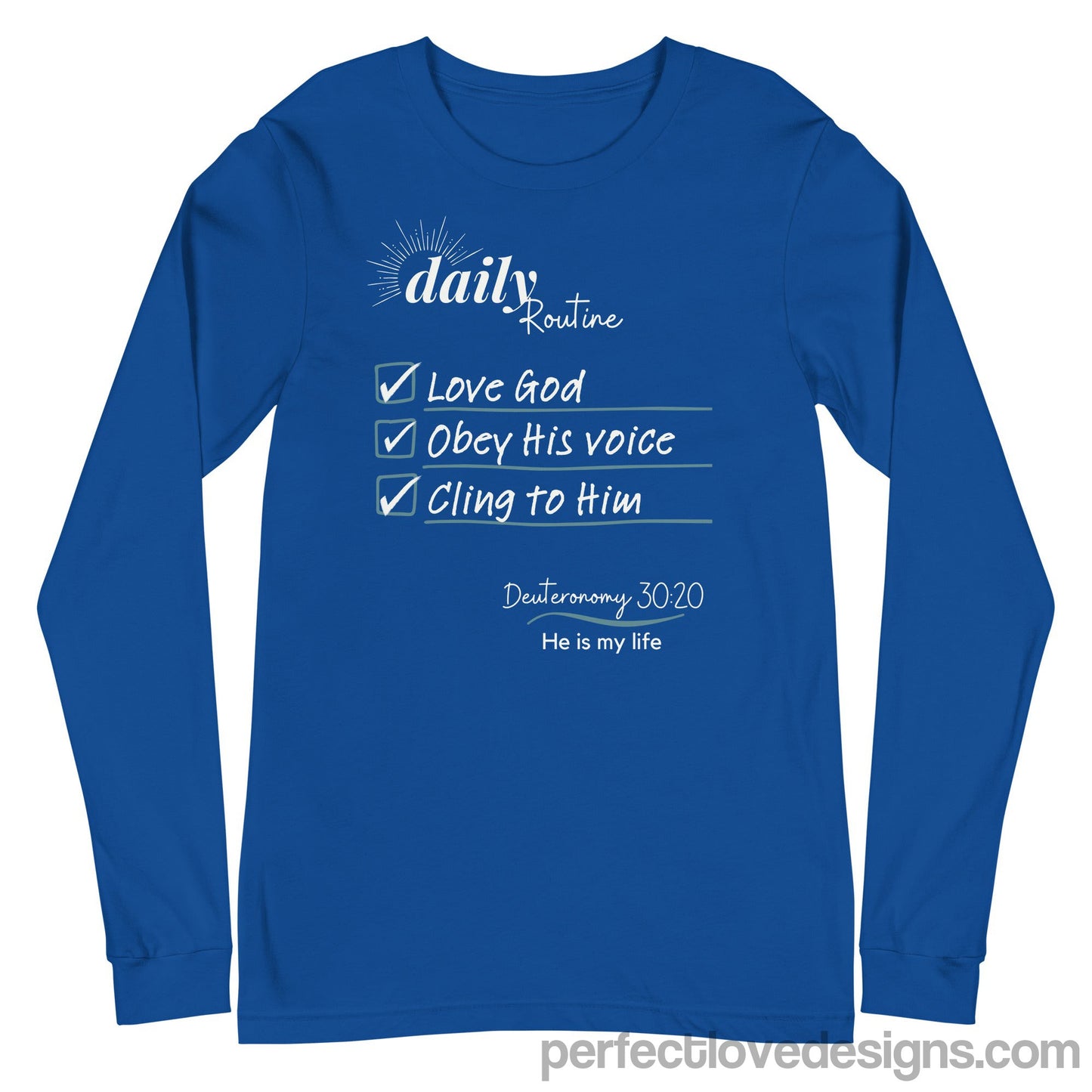 Daily Routine Long Sleeve-True Royal blue-Perfect Love Designs