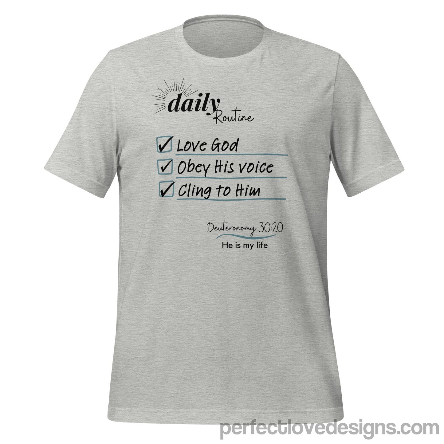 Daily Routine T-Shirt-Athletic Heather-Perfect Love Designs