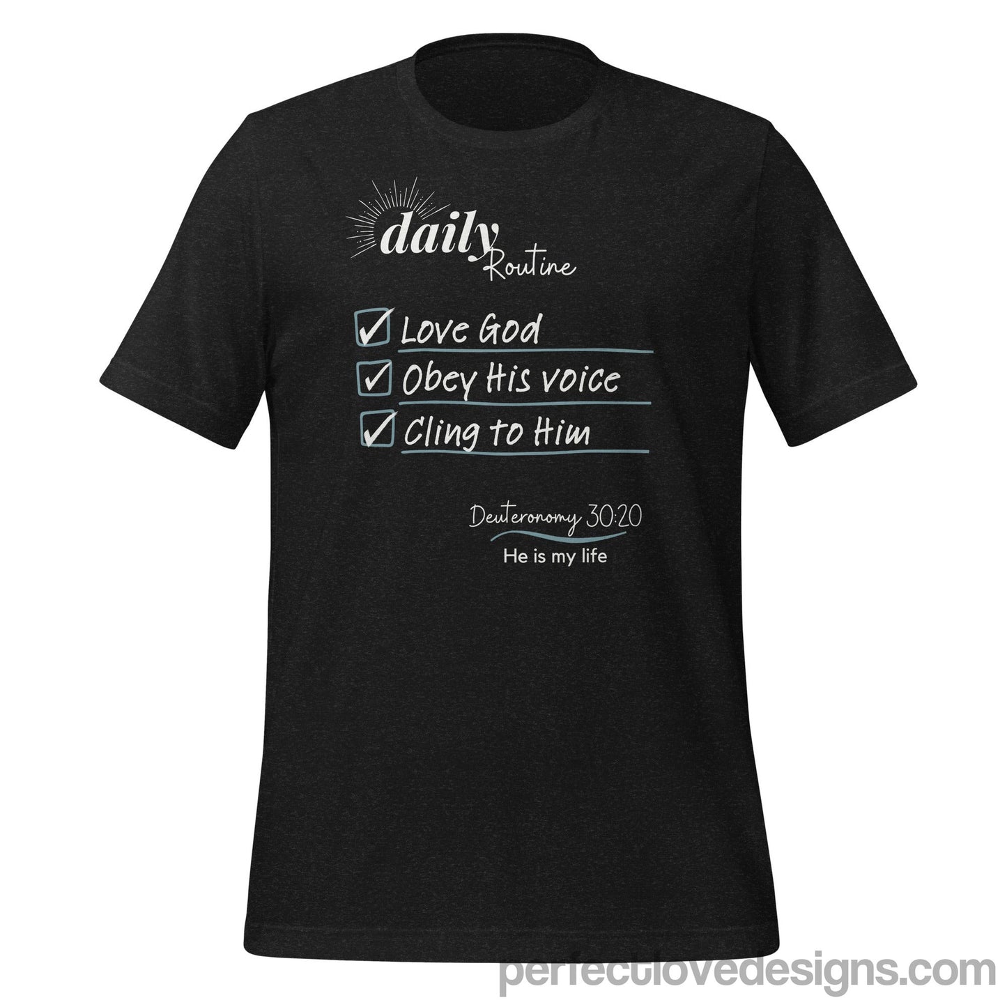 Daily Routine T-Shirt-Black Heather-Perfect Love Designs