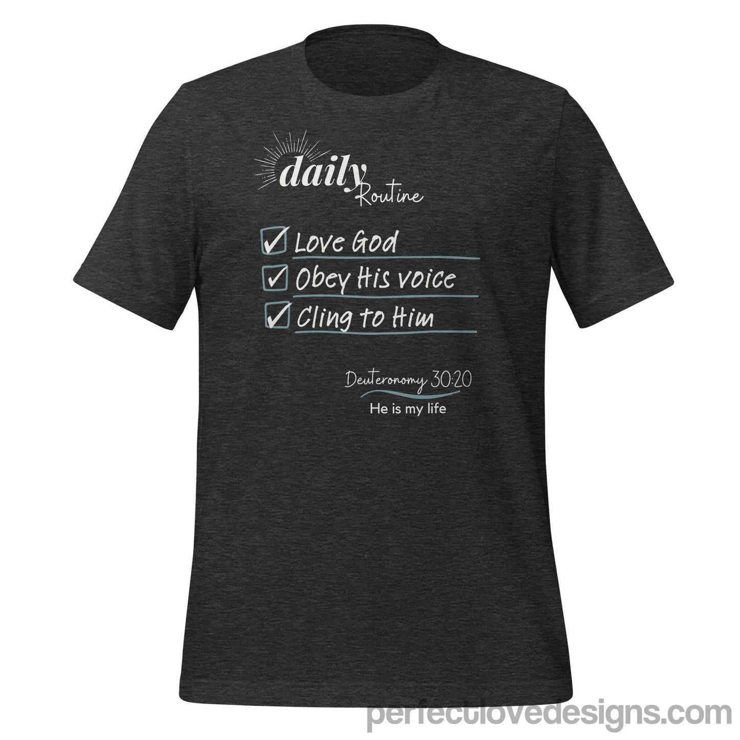 Daily Routine T-Shirt-Dark Grey Heather-Perfect Love Designs