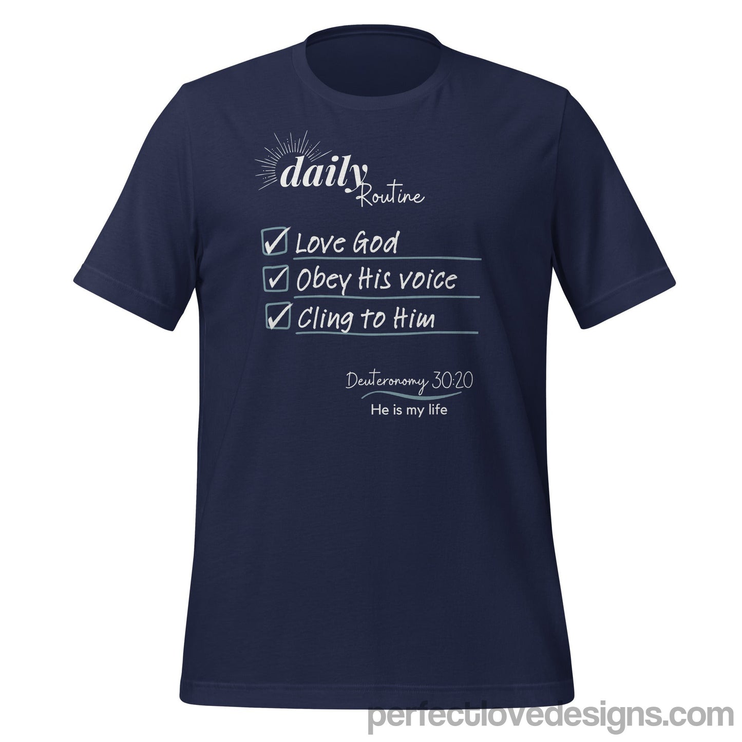 Daily Routine T-Shirt-Navy-Perfect Love Designs