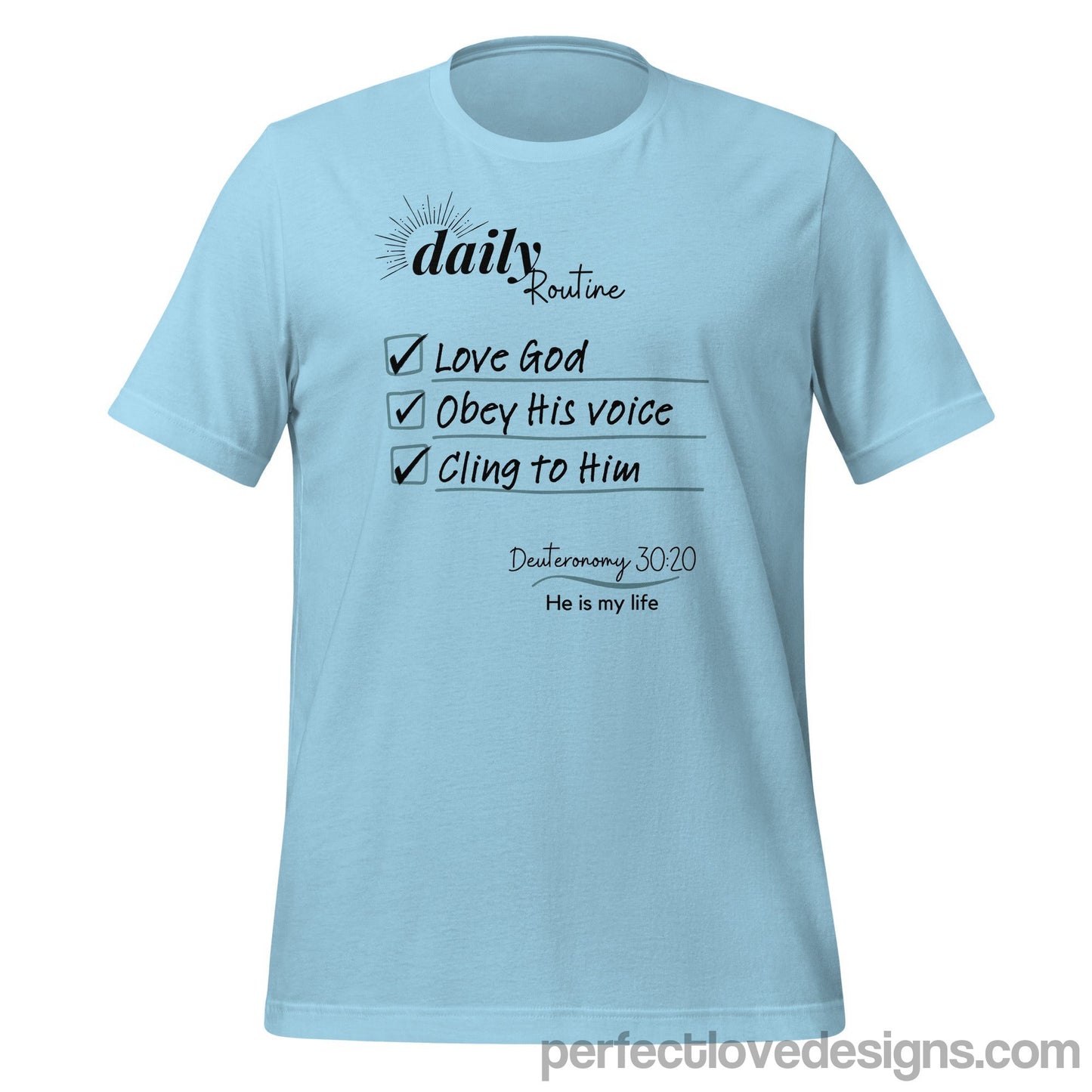 Daily Routine T-Shirt-Ocean Blue-Perfect Love Designs