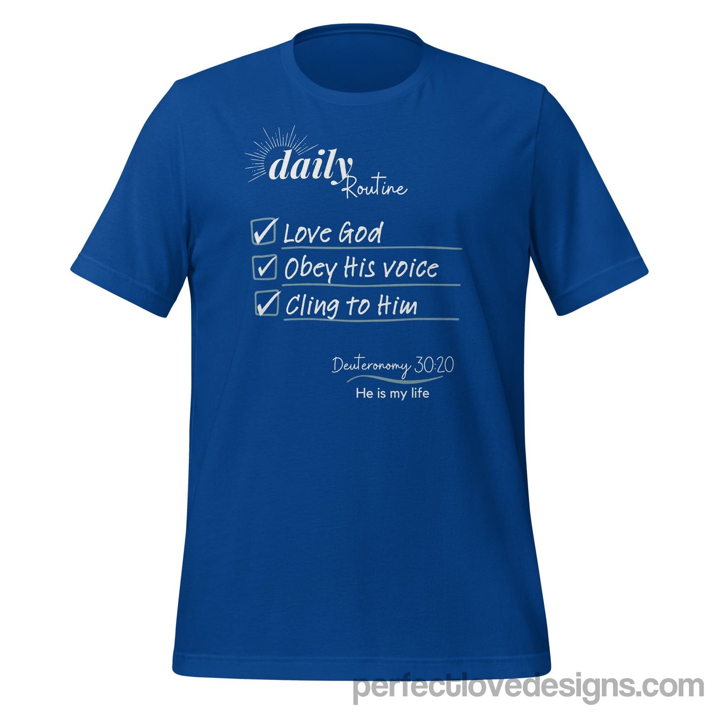 Daily Routine T-Shirt-True Royal blue-Perfect Love Designs