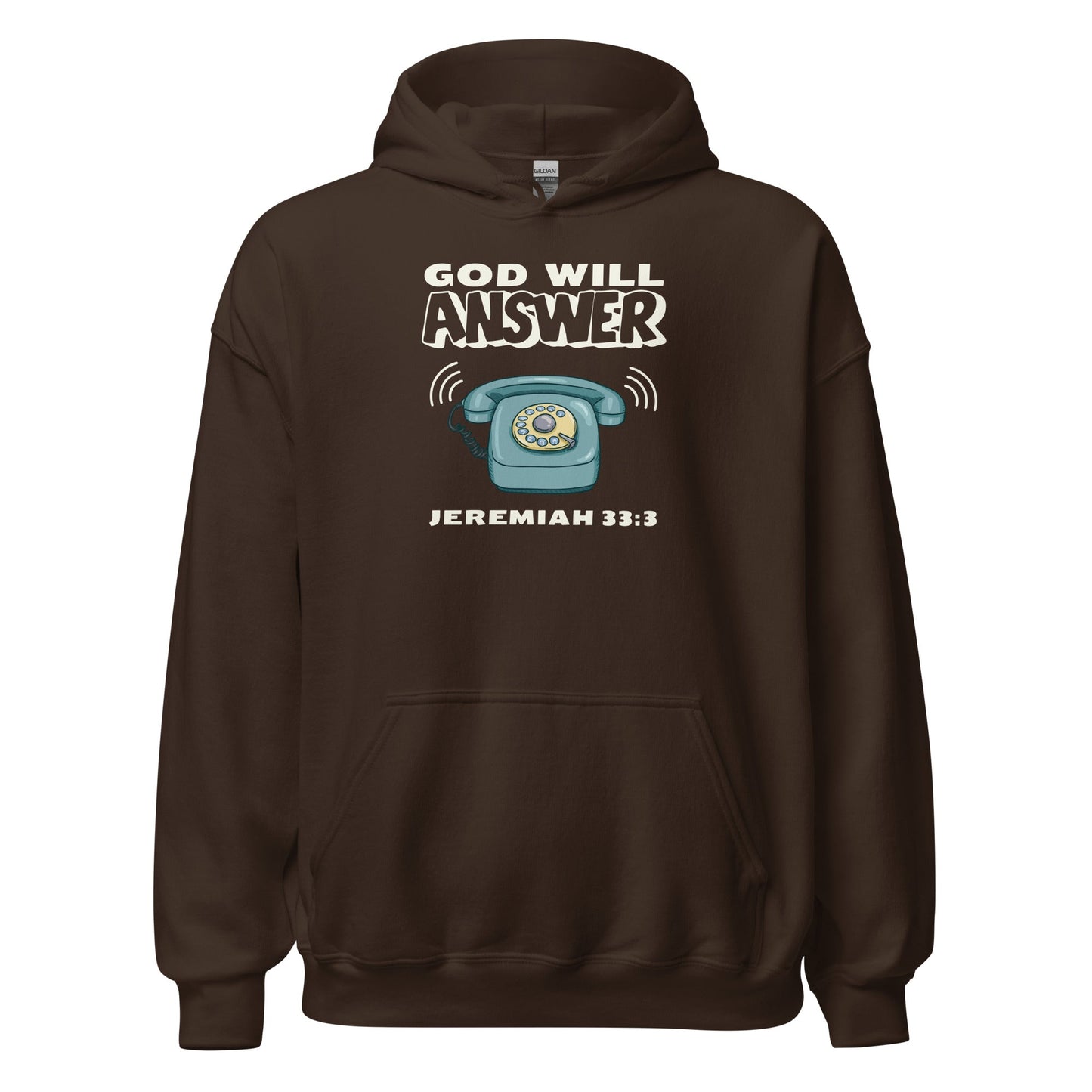 God Will Answer Hoodie-Dark Chocolate-S-Perfect Love Designs