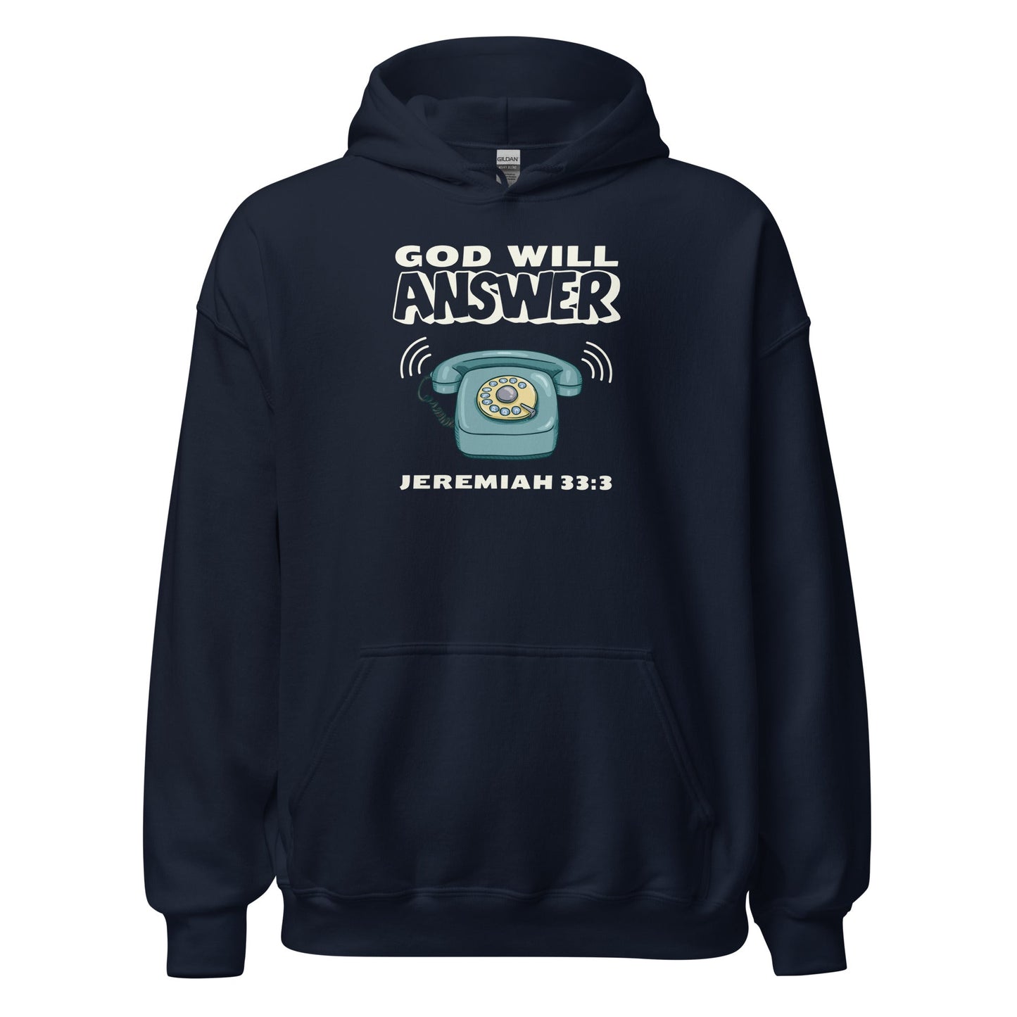 God Will Answer Hoodie-Navy-S-Perfect Love Designs