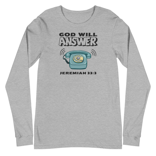 God Will Answer Long Sleeve-Athletic Heather-XS-Perfect Love Designs