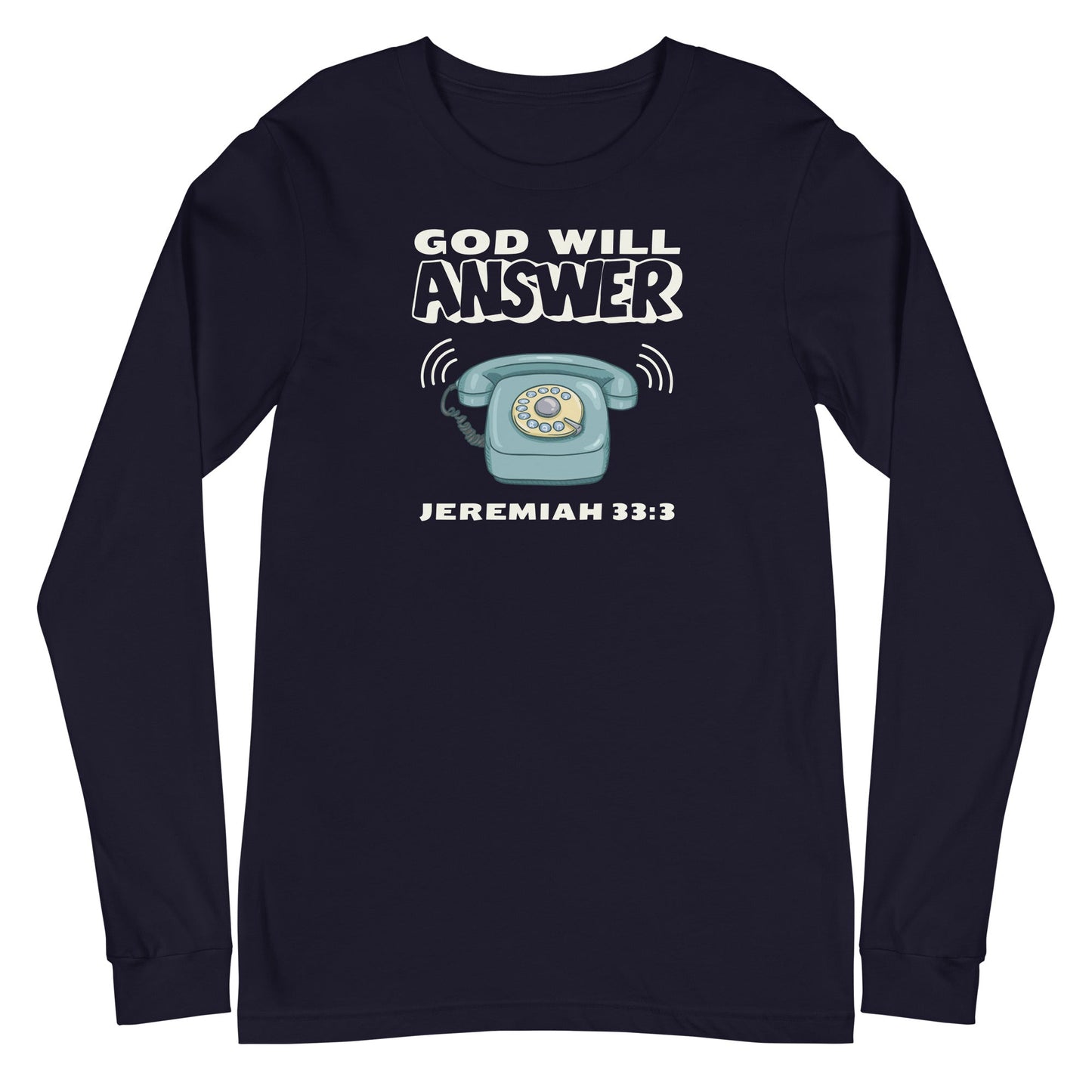 God Will Answer Long Sleeve-Navy-XS-Perfect Love Designs
