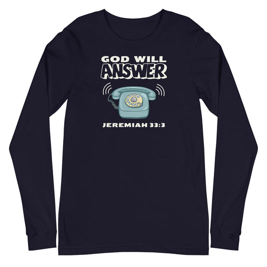 God Will Answer Long Sleeve-Navy-XS-Perfect Love Designs