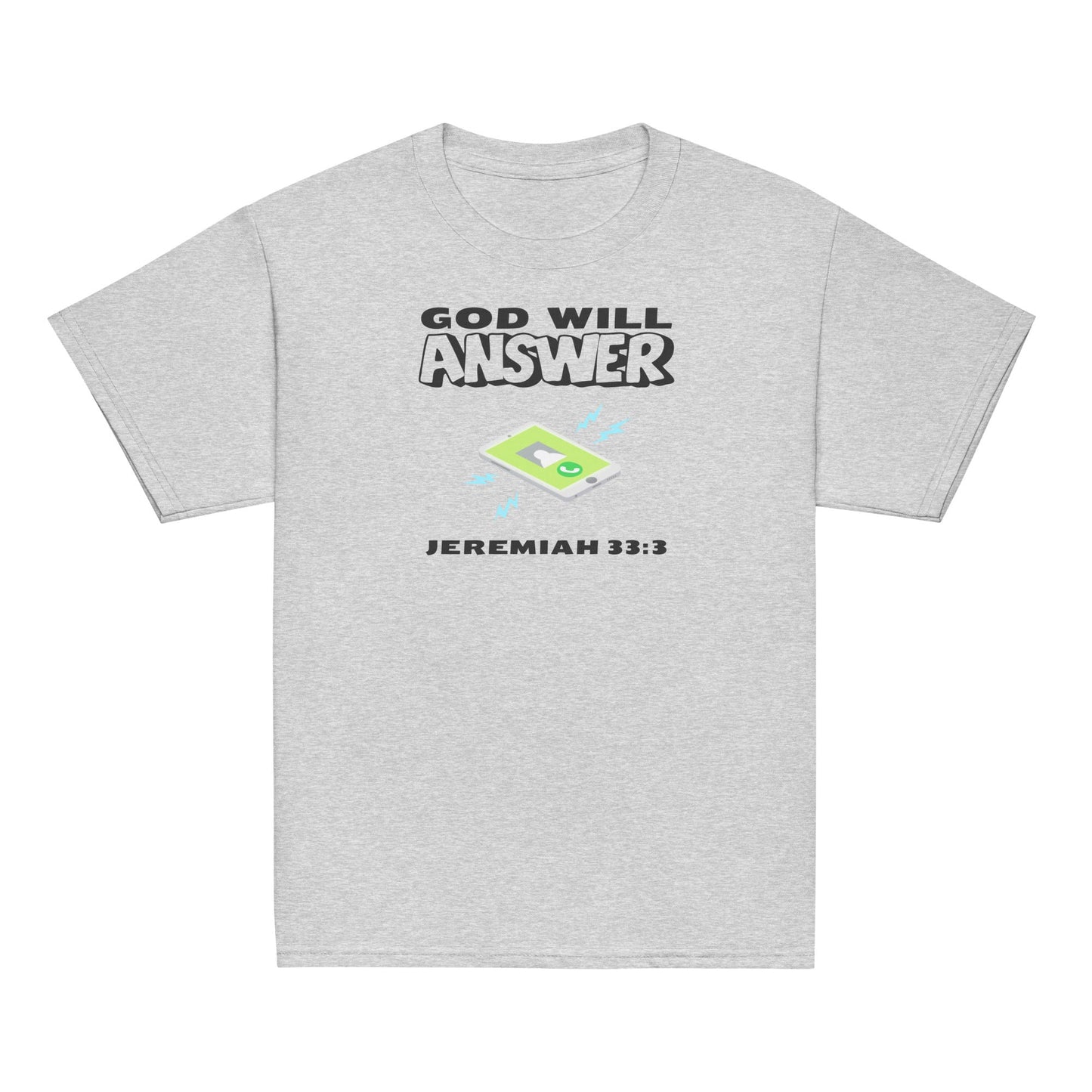 God Will Answer Youth T-Shirt-Sport Grey-XS-Perfect Love Designs