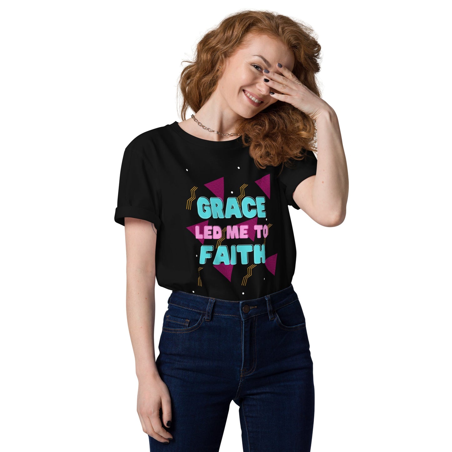 Grace Led Me to Faith 100% Organic Cotton T-Shirt-Perfect Love Designs