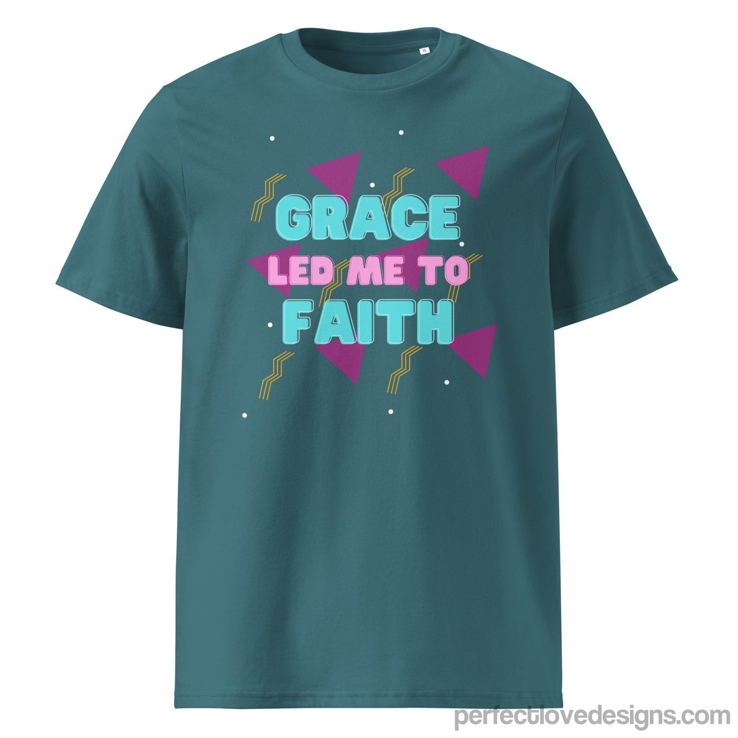 Grace Led Me to Faith 100% Organic Cotton T-Shirt-Stargazer-S-Perfect Love Designs