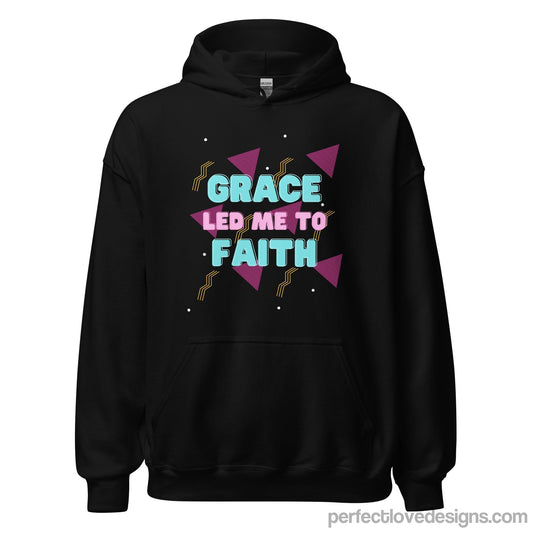 Grace Led Me to Faith Hoodie-Black-S-Perfect Love Designs