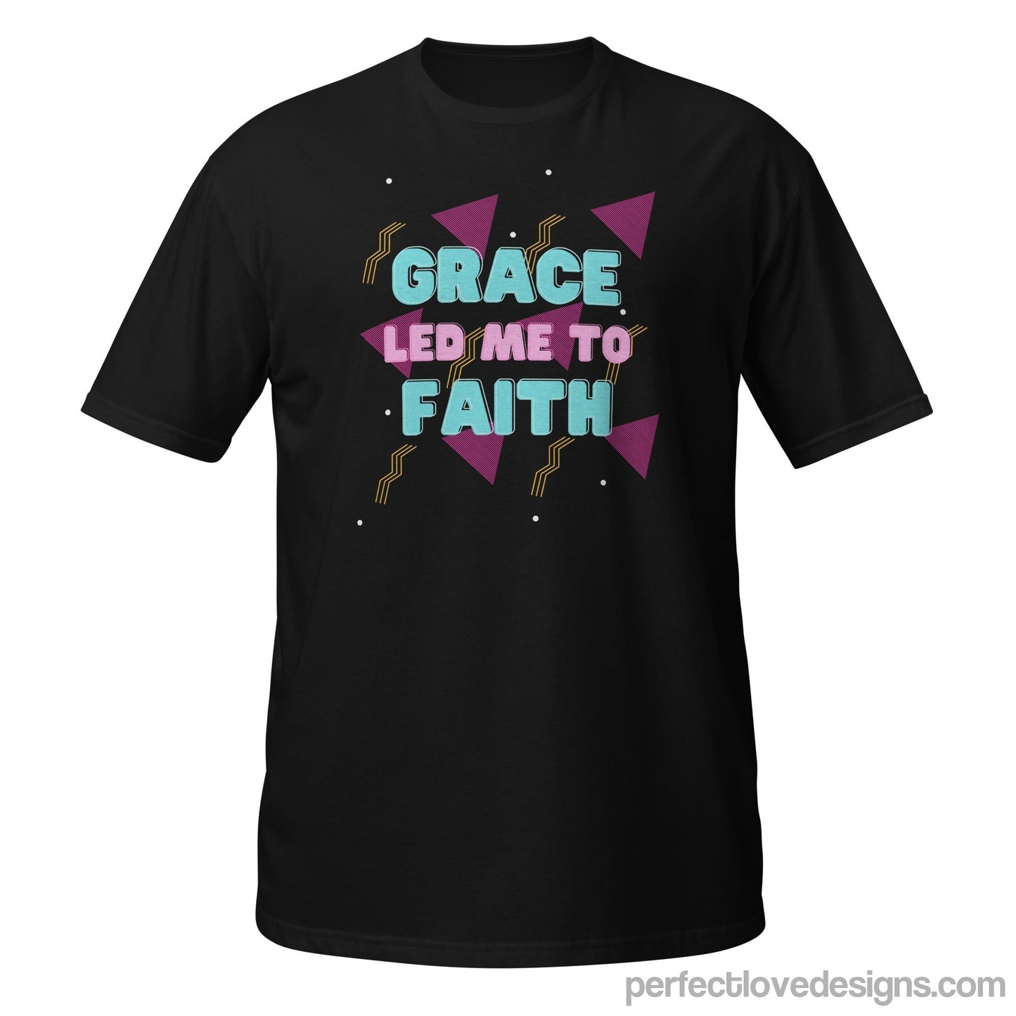 Grace Led Me to Faith T-Shirt-Black-S-Perfect Love Designs