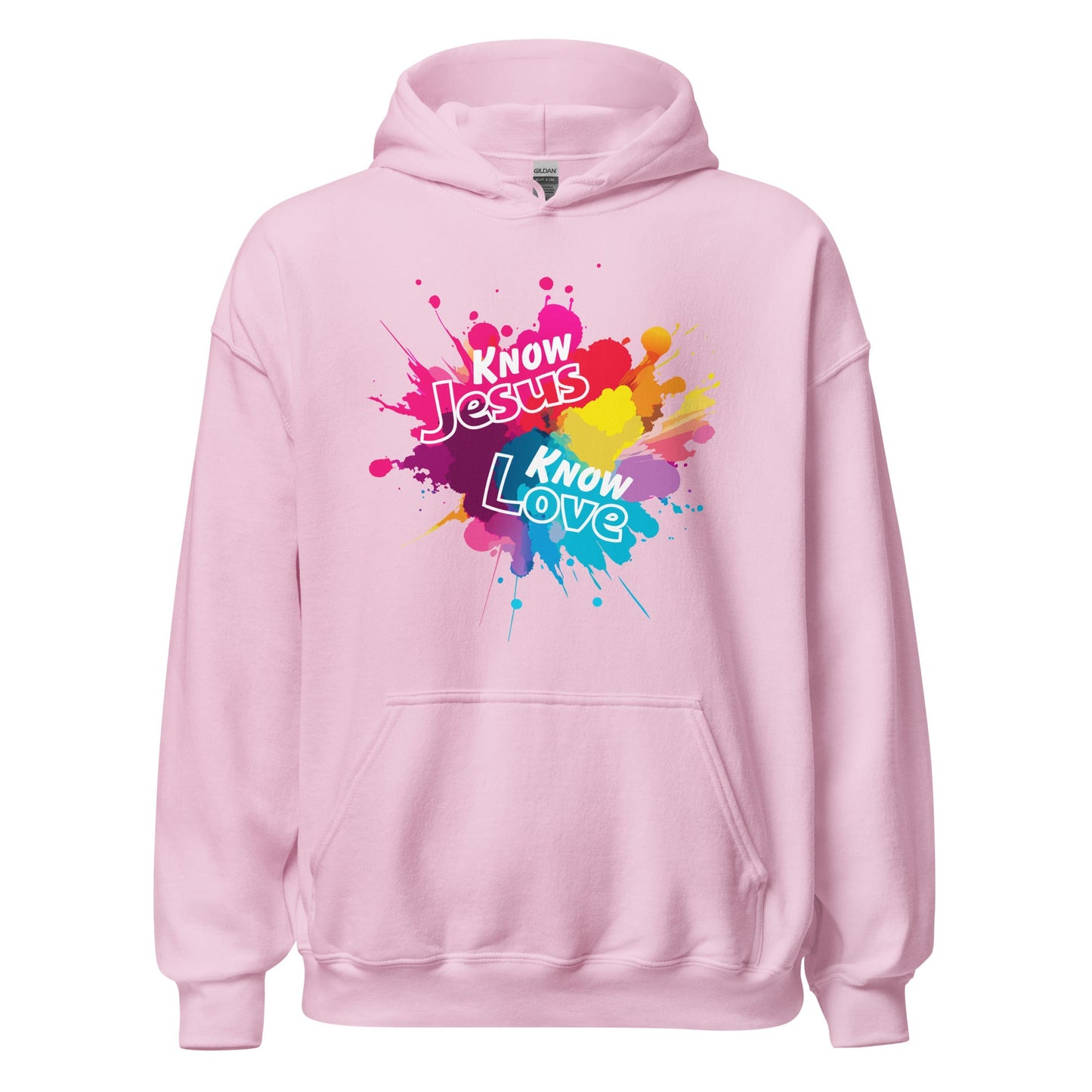 Know Jesus Hoodie-Light Pink-S-Perfect Love Designs